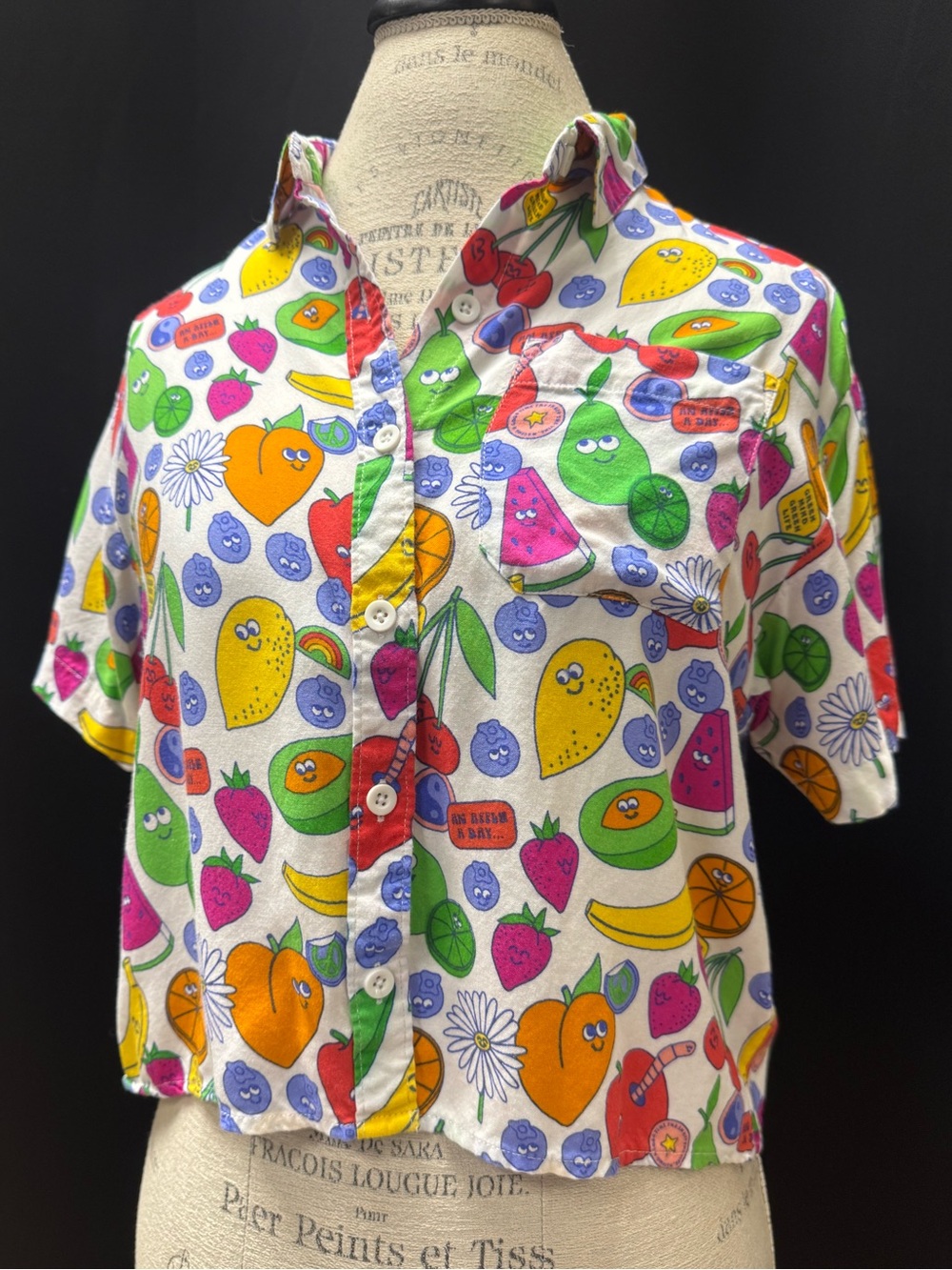 A-Lab Kona Mixed Fruit Crop Button Up